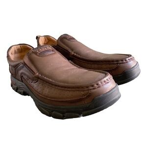 VENSHINE Men Walking Shoes Leather Lightweight Breathable Casual Slip On Loafers